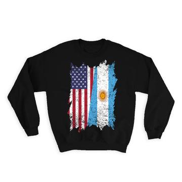 United States Argentina : Gift Sweatshirt American Argentine Flag Expat Mixed Country Flags