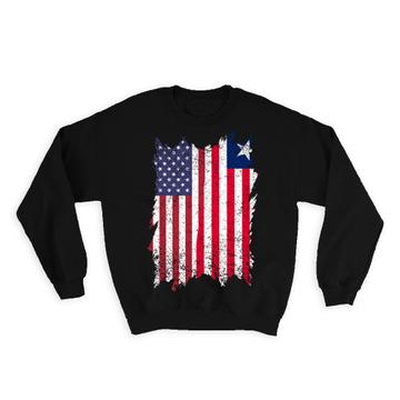United States Liberia : Gift Sweatshirt American Liberian Flag Expat Mixed Country Flags