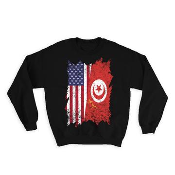 United States Tunisia : Gift Sweatshirt American Tunisian Flag Expat Mixed Country Flags