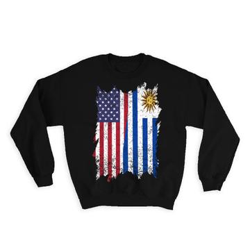 United States Uruguay : Gift Sweatshirt American Uruguayan Flag Expat Mixed Country Flags