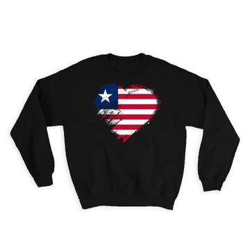 Liberian Heart : Gift Sweatshirt Liberia Country Expat Flag Patriotic Flags National