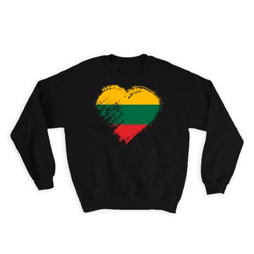 Lithuanian Heart : Gift Sweatshirt Lithuania Country Expat Flag