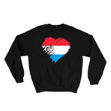 Luxembourger Heart : Gift Sweatshirt Luxembourg Country Expat Flag