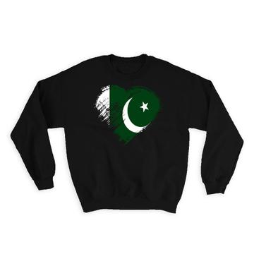 Pakistani Heart : Gift Sweatshirt Pakistan Country Expat Flag