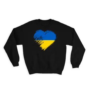 Ukrainian Heart : Gift Sweatshirt Ukraine Country Expat Flag Patriotic Flags National