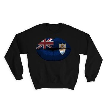 Lips Anguillan Flag : Gift Sweatshirt Anguilla Expat Country For Her Woman Feminine Souvenir Sexy