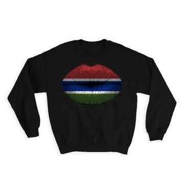 Lips Gambian Flag : Gift Sweatshirt Gambia Expat Country For Her Women Feminine Woman Souvenir