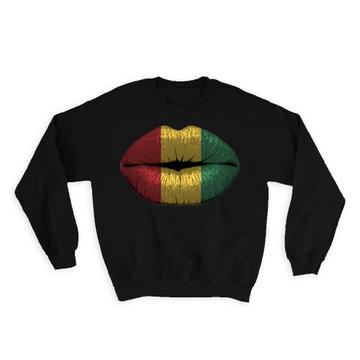 Lips Guinean Flag : Gift Sweatshirt Guinea Expat Country For Her Woman Feminine Sexy Souvenir