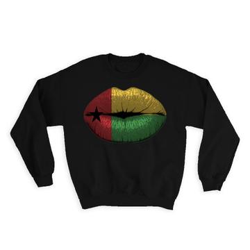 Lips Guinean Bissau Flag : Gift Sweatshirt Guinea Expat Country For Her Women Feminine Sexy Souvenir