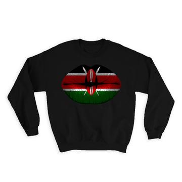 Lips Kenyan Flag : Gift Sweatshirt Kenya Expat Country For Her Woman Feminine Women Sexy Flags Lipstick