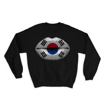 Lips Korean Flag : Gift Sweatshirt South Korea Expat Country