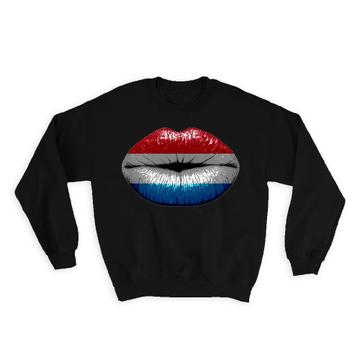 Lips Luxembourger Flag : Gift Sweatshirt Luxembourg Expat Country