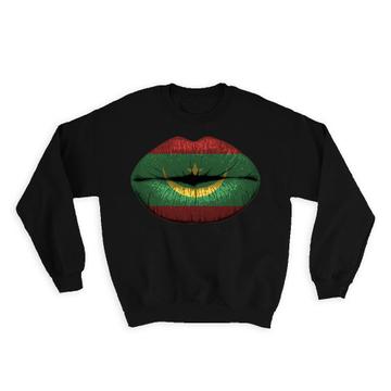 Lips Mauritanian Flag : Gift Sweatshirt Mauritania Expat Country For Her Women Feminine Sexy Souvenir