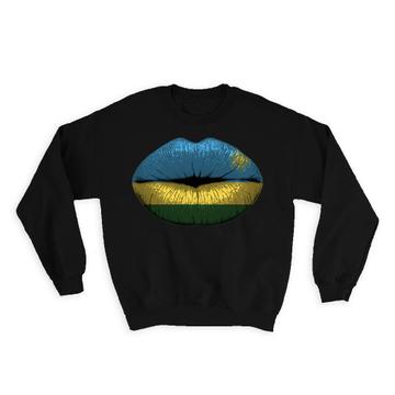 Lips Rwandan Flag : Gift Sweatshirt Rwanda Expat Country For Her Women Sexy Feminine Souvenir