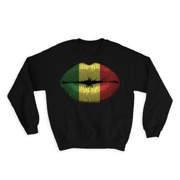 Lips Senegalese Flag : Gift Sweatshirt Senegal Expat Country For Her Woman Feminine African Sexy