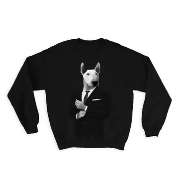 Bull Terrier Suit : Gift Sweatshirt Funny Boss Work Dog Mafia Mob Pitbull