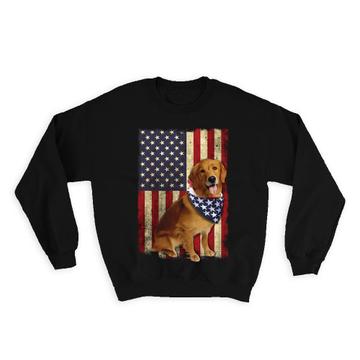 Golden Retriever USA Flag : Gift Sweatshirt Dog Patriotic America United States