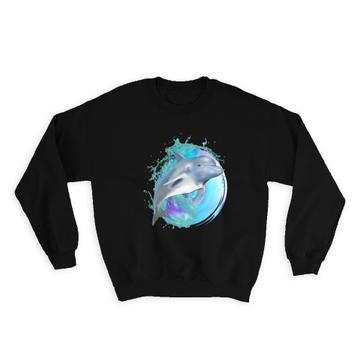 Cute Dolphin Photography : Gift Sweatshirt Water Animal Marine Ocean Wall Poster Decor