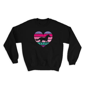 Horse Silhouette Heart : Gift Sweatshirt Rainbow For Animal Lover Best Friend Girl Colors