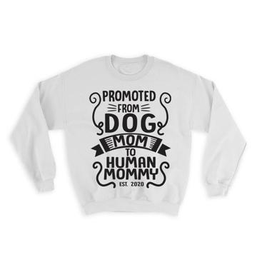 Promoted From Dog Mom : Gift Sweatshirt Announcement Mothers Day Pregnancy