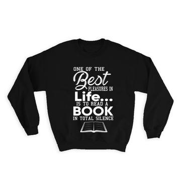 For Books Lover Reader : Gift Sweatshirt Reading Hobby Black And White Art Print Coworker