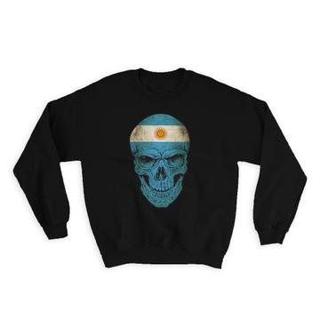 Argentina Flag Skull : Gift Sweatshirt Argentine National Colors