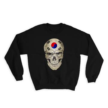 South Korea Flag Skull : Gift Sweatshirt Korean National Colors