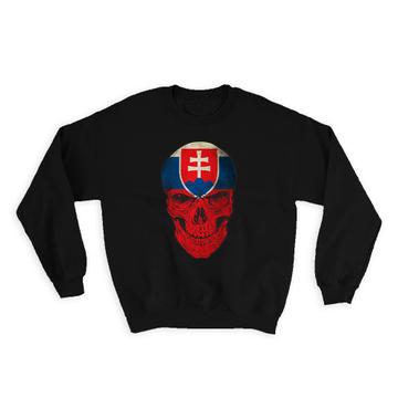 Slovakia Flag Skull : Gift Sweatshirt Slovak National Colors