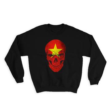 Vietnam Flag Skull : Gift Sweatshirt Vietnamese National Colors