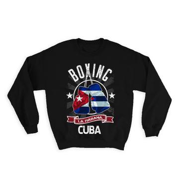 For Boxer Boxing Cuba : Gift Sweatshirt Cuban Flag Athlete Sport Sports La Habana Decor