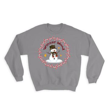 Winter Mood Christmas Snowman : Gift Sweatshirt For Kids Child Cute Sweet Art Print Celebration