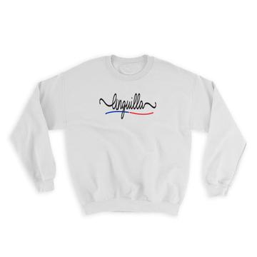 Anguilla Flag Colors : Gift Sweatshirt Anguillan Travel Expat Country Minimalist Lettering