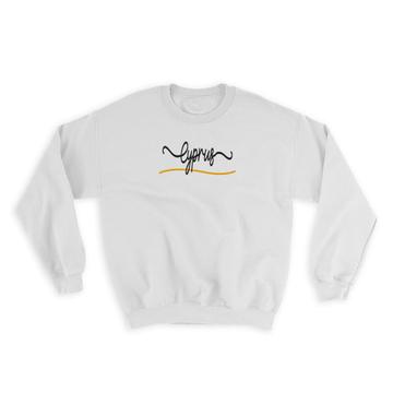Cyprus Flag Colors : Gift Sweatshirt Cypriot Travel Expat Country Minimalist Lettering