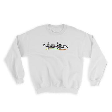Guinea-Bissau Flag Colors : Gift Sweatshirt Travel Expat Country Minimalist Lettering