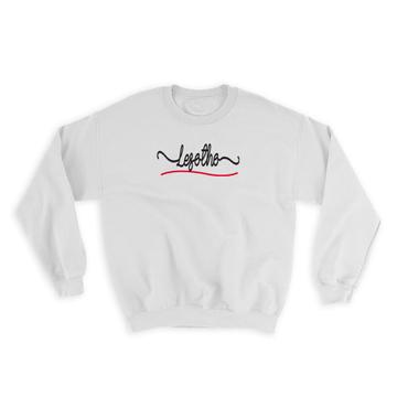 Lesotho Flag Colors : Gift Sweatshirt Travel Expat Country Minimalist Lettering