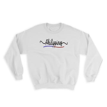 Philippines Flag Colors : Gift Sweatshirt Filipino Travel Expat Country Minimalist Lettering
