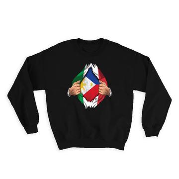 Philippines Italian : Gift Sweatshirt Flag Chest Filipino