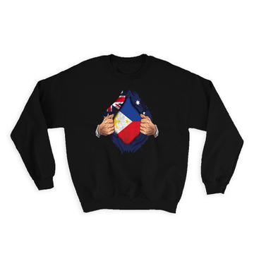 Philippines Australian : Gift Sweatshirt Flag Chest Filipino