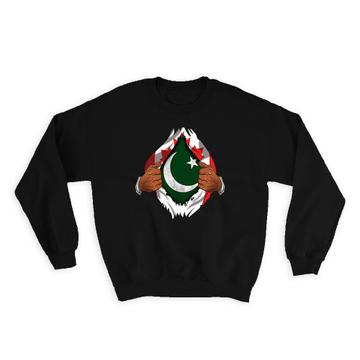 Pakistan Canadian : Gift Sweatshirt Flag Chest Pakistani