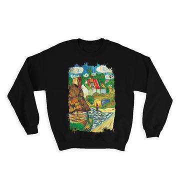 Village Colorful : Gift Sweatshirt Famous Oil Painting Art Artist Painter