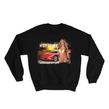 Sexy Woman Bikini Car : Gift Sweatshirt Erotica Erotic Pin Up Girl Hot Blonde