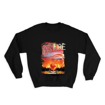 Ecolife Fire Nature : Gift Sweatshirt Climate Friendly Ecological Aboriginal Sign Heart Tattoo