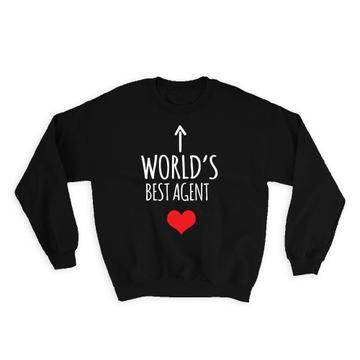 Worlds Best AGENT : Gift Sweatshirt Heart Love Family Work Christmas Birthday
