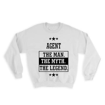 AGENT : Gift Sweatshirt The Man Myth Legend Office Work Christmas