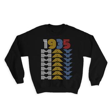 1935 May Colorful Retro Birthday : Gift Sweatshirt Age Month Year Born