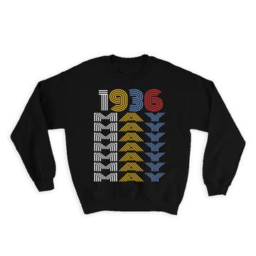 1936 May Colorful Retro Birthday : Gift Sweatshirt Age Month Year Born