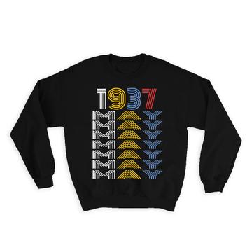 1937 May Colorful Retro Birthday : Gift Sweatshirt Age Month Year Born