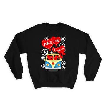Heart Kombi Camper Van Bay : Gift Sweatshirt Valentines Day Love Peace Nostalgia