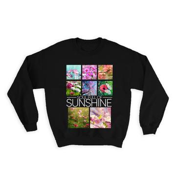 Spring Flowers Field Ecosystem Protection : Gift Sweatshirt Cherry Blossom Clover Daisies