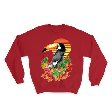 Customizable Toucan : Gift Sweatshirt Key West Florida Personalized Tropical Bird Nature Artistic Watercolor